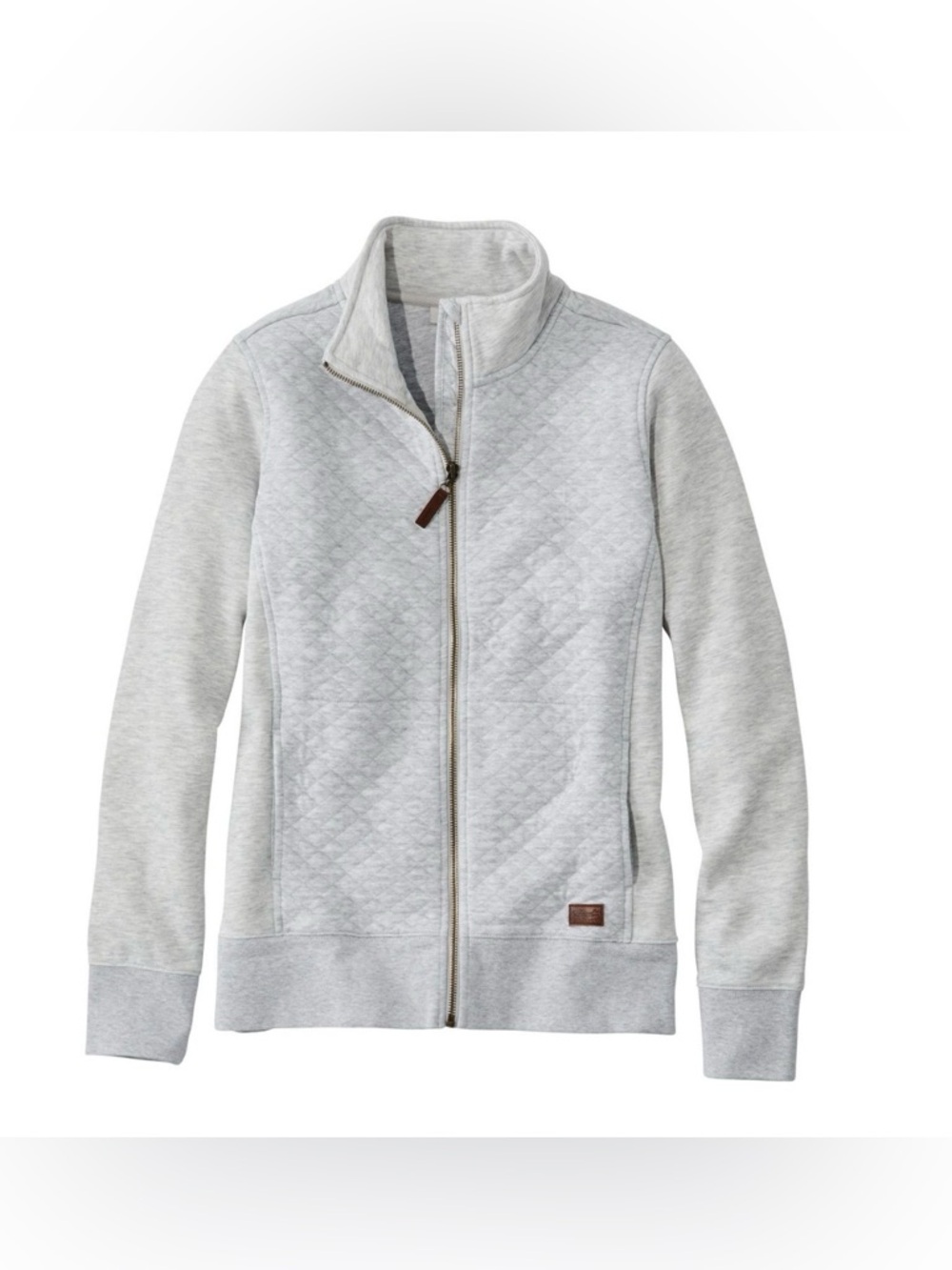 LL Bean Women's Quilted Full-Zip Sweatshirt Large